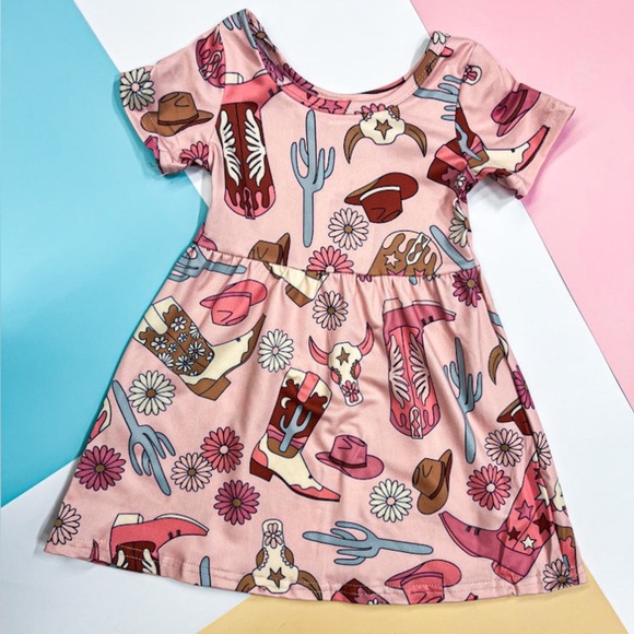 Other - Pink Western Baby Girl Dress 6/12M